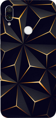 LAMHA Redmi Note 7S Mobile Skin(Ultra Super Black Abstract Shape With High Matte Finish.)