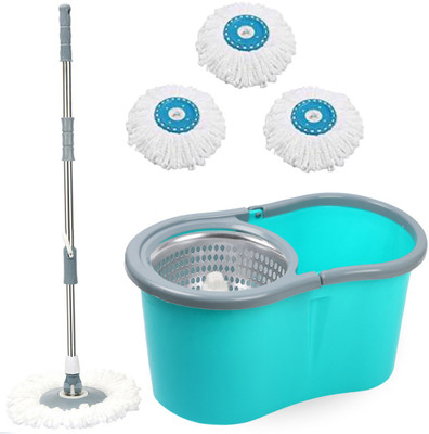V-MOP Premium Classic Spin Bucket Mop With 3 Refills (( 6 Months Warranty on Rod )) Wet & Dry Mop(Multicolor)