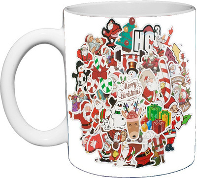 Murli Textiles MTM_562 Merry Christmas with multicolour print Ceramic Coffee Mug(350 ml)