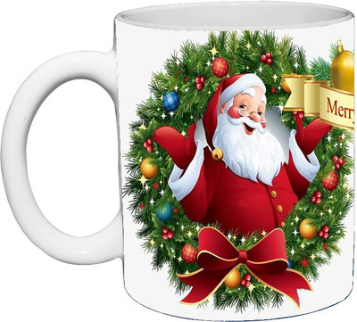 Murli Textiles MTM_564 Merry Chirstmas with Santa clause Ceramic Coffee Mug(350 ml)