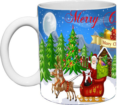 Murli Textiles MTM_561 Merry Christmas print gree tree ultimate design Ceramic Coffee Mug(350 ml)