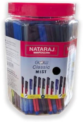 NATARAJ Glow Classic Mist Ball Pen | Comfortable Writing with Non Fading Ink Ball Pen(Pack of 100, Blue)