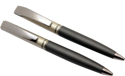 Ledos Picasso Parri Yulon Ballpoint Pens Matt Finish Grey With Gunmetal Trims New Pen Gift Set(Pack of 2, Blue)