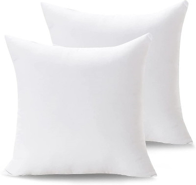 WILD MINT Microfibre Cushion Pack of 2 Solid(White)