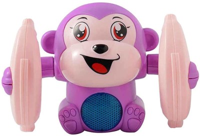 Haulsale Tumbling Rolling Monkey With Voice Sensor, Light, Music & Rotating Arms108(Multicolor)