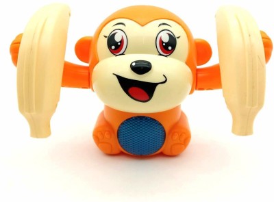 Haulsale Tumbling Rolling Monkey With Voice Sensor, Light, Music & Rotating Arms162(Multicolor)