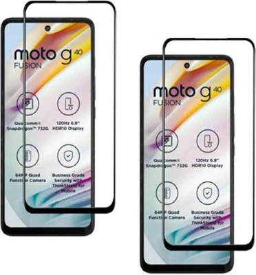 ISAAK Edge To Edge Tempered Glass for Motorola G40 Fusion Edge to Edge, Full Glue, 11D Tempered Glass(Pack of 2)