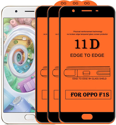 Casesily Edge To Edge Tempered Glass for Oppo F1s(Pack of 3)