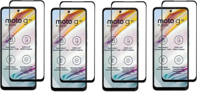 ISAAK Edge To Edge Tempered Glass for Motorola G40 Fusion Edge to Edge, Full Glue, 11D Tempered Glass(Pack of 4)