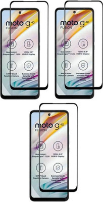 ISAAK Edge To Edge Tempered Glass for Motorola G40 Fusion Edge to Edge, Full Glue, 11D Tempered Glass(Pack of 3)