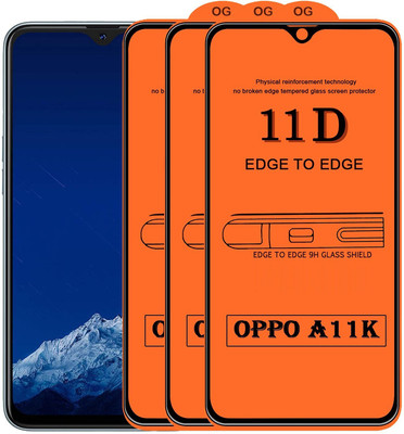 Casesily Edge To Edge Tempered Glass for Oppo A11K(Pack of 3)