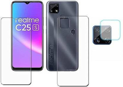 PONDRIK Front and Back Screen Guard for Realme C25s(Pack of 3)