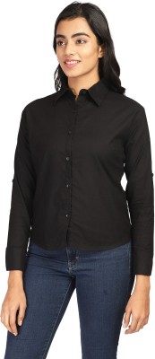 Asad Fashion Women Solid Casual Black Shirt