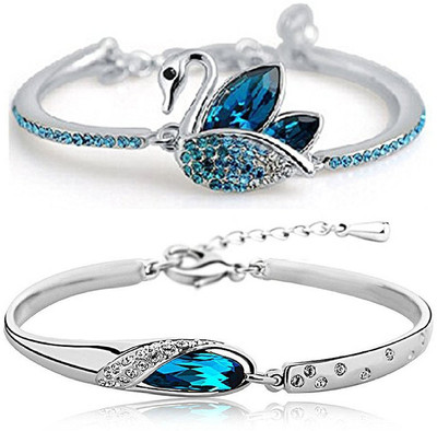 YouBella Alloy Silver Coated Bracelet Set(Pack of 2)