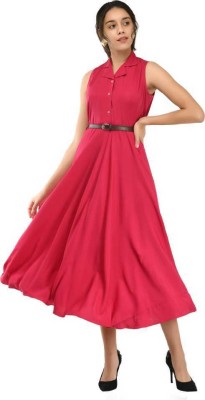 RUDRAKRITI Women A-line Pink Dress