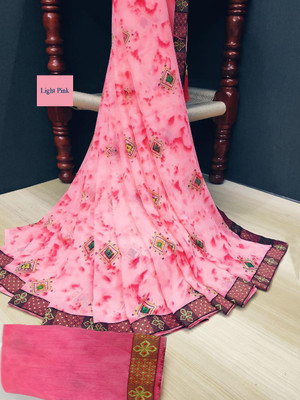maayro Printed Daily Wear Georgette Saree(Multicolor)
