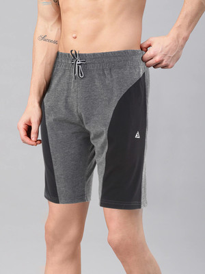 AVOLT Color Block Men Grey, Black Regular Shorts