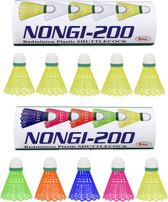 Nongi 200 Plastic Shuttle  - Multicolor(Medium, 77, Pack of 10)