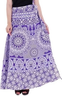 Himanshu Collection Printed Women A-line Purple Skirt