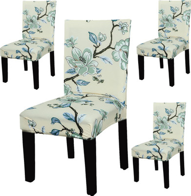 HOUSE OF QUIRK Polyester Geometric 1 Seater Chair Cover(Green Pack of 4)
