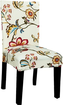 HOUSE OF QUIRK Polyester Floral Chair Cover(White Pack of 1)