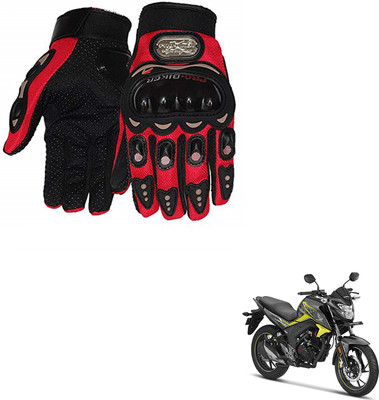 AuTO ADDiCT PRO BIKER GLOVES RED FOR HONDA CB Hornet Riding Gloves(Red)