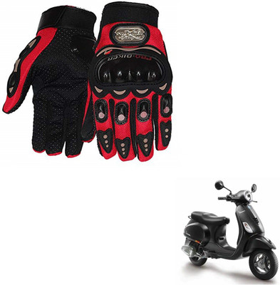 AuTO ADDiCT PRO BIKER GLOVES RED FOR VESPA Notte 125 Riding Gloves(Red)