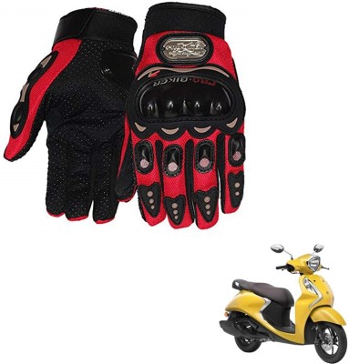 AuTO ADDiCT PRO BIKER GLOVES RED FOR YAMAHA Fascino Riding Gloves(Red)