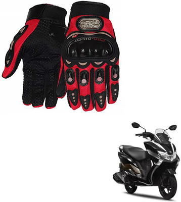 AuTO ADDiCT PRO BIKER GLOVES RED FOR SUZUKI Burgman Street Riding Gloves(Red)