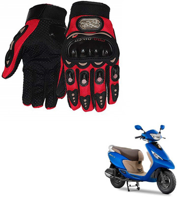 AuTO ADDiCT PRO BIKER GLOVES RED FOR TVS Zest Riding Gloves(Red)