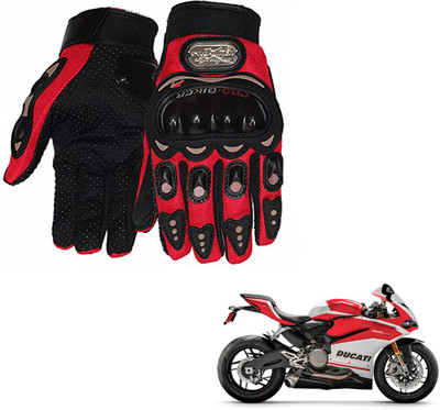 AuTO ADDiCT PRO BIKER GLOVES RED FOR DUCATI 959-panigale-corse-livery Riding Gloves(Red)