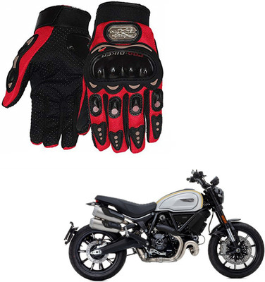 AuTO ADDiCT PRO BIKER GLOVES RED FOR DUCATI Scrambler Riding Gloves(Red)