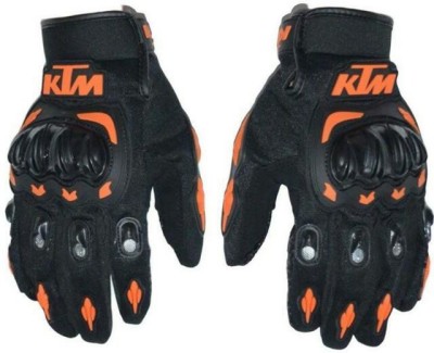 Riybro Biker Gloves | Polyester ,Rubber / Medium ,Unisex Riding Gloves Driving Gloves(Orange)