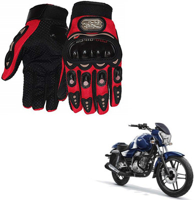 AuTO ADDiCT PRO BIKER GLOVES RED FOR BAJAJ V12 Riding Gloves(Red)
