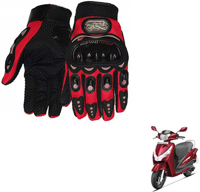 AuTO ADDiCT PRO BIKER GLOVES RED FOR HERO Destini 125 Riding Gloves(Red)