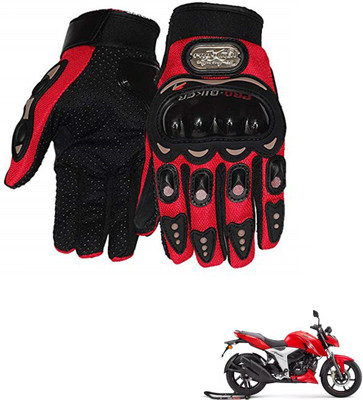 AuTO ADDiCT PRO BIKER GLOVES RED FOR TVS Apache RTR 160 4V Riding Gloves(Red)