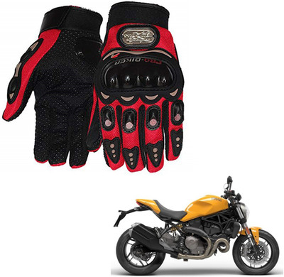 AuTO ADDiCT PRO BIKER GLOVES RED FOR DUCATI Monster Riding Gloves(Red)