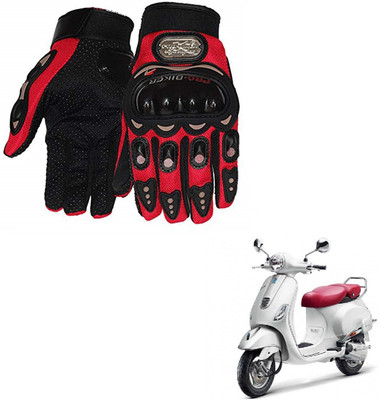 AuTO ADDiCT PRO BIKER GLOVES RED FOR VESPA Elegante 125 Riding Gloves(Red)