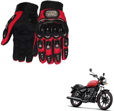 AuTO ADDiCT PRO BIKER GLOVES RED FOR ROYAL ENFIELD METEOR 350 Riding Gloves(Red)