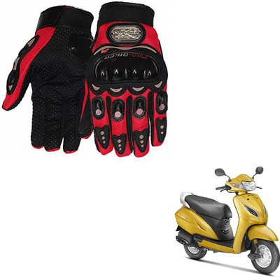 AuTO ADDiCT PRO BIKER GLOVES RED FOR HONDA Activa 5G Riding Gloves(Red)