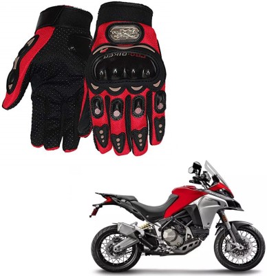 AuTO ADDiCT PRO BIKER GLOVES RED FOR DUCATI Multistrada Riding Gloves(Red)