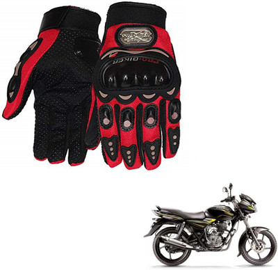 AuTO ADDiCT PRO BIKER GLOVES RED FOR BAJAJ Discover 100 Riding Gloves(Red)