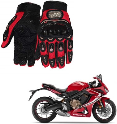 AuTO ADDiCT PRO BIKER GLOVES RED FOR HONDA cbr650r Riding Gloves(Red)