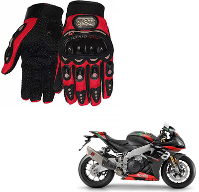 AuTO ADDiCT PRO BIKER GLOVES RED FOR aprilia RSV4-Factory Riding Gloves(Red)