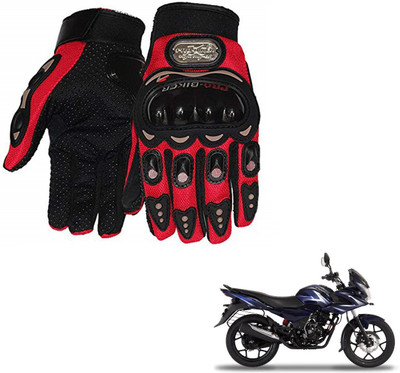 AuTO ADDiCT BIKER GLOVES RED FOR BAJAJ Discover 150 Riding Gloves(Red)