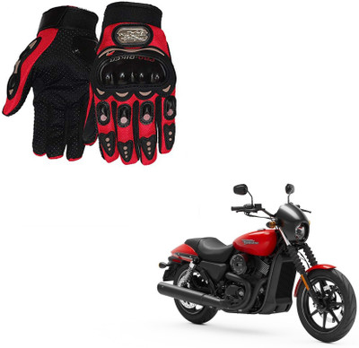 AuTO ADDiCT PRO BIKER GLOVES RED FOR HARLEY DAVIDSON street-750 Riding Gloves(Red)