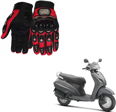 AuTO ADDiCT PRO BIKER GLOVES RED FOR HONDA Activa 3G Riding Gloves(Red)