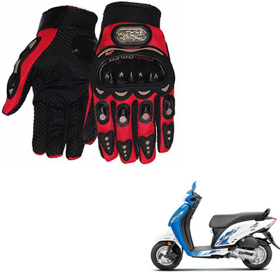 AuTO ADDiCT PRO BIKER GLOVES RED FOR Activa i Riding Gloves(Red)