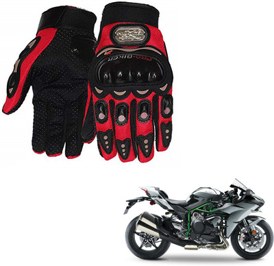 AuTO ADDiCT PRO BIKER GLOVES RED FOR KAWASKKI h2 Riding Gloves(Red)