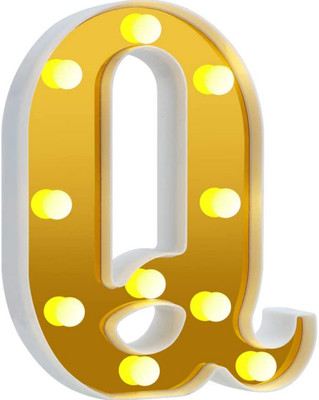 MANSAA LED Marquee Letter Lights Sign, Alphabet LED Lights for Home Party Wedding Decoration - Q Table Lamp(16 cm, Q Yellow)